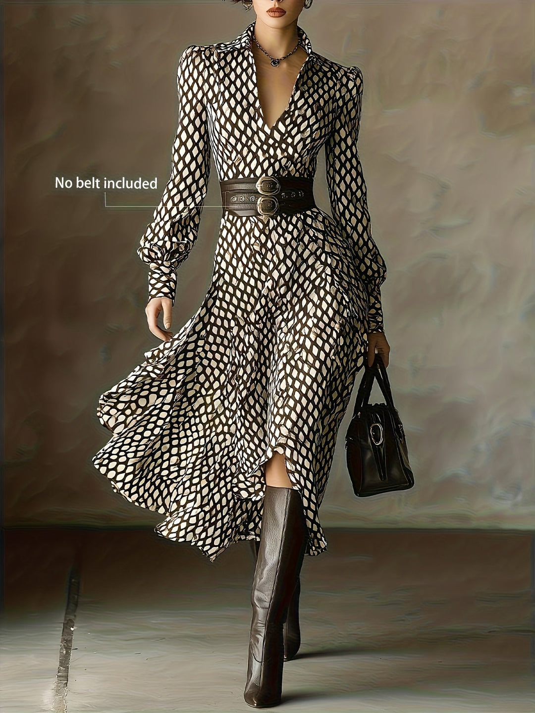 Zara lizzy | Vintage Rhombus Print Dress