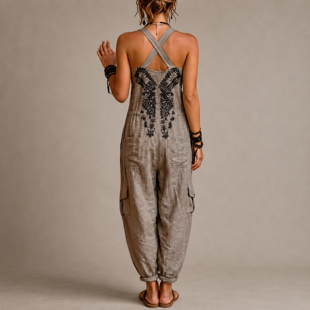 Astrid | Embroidered Boho Jumpsuit