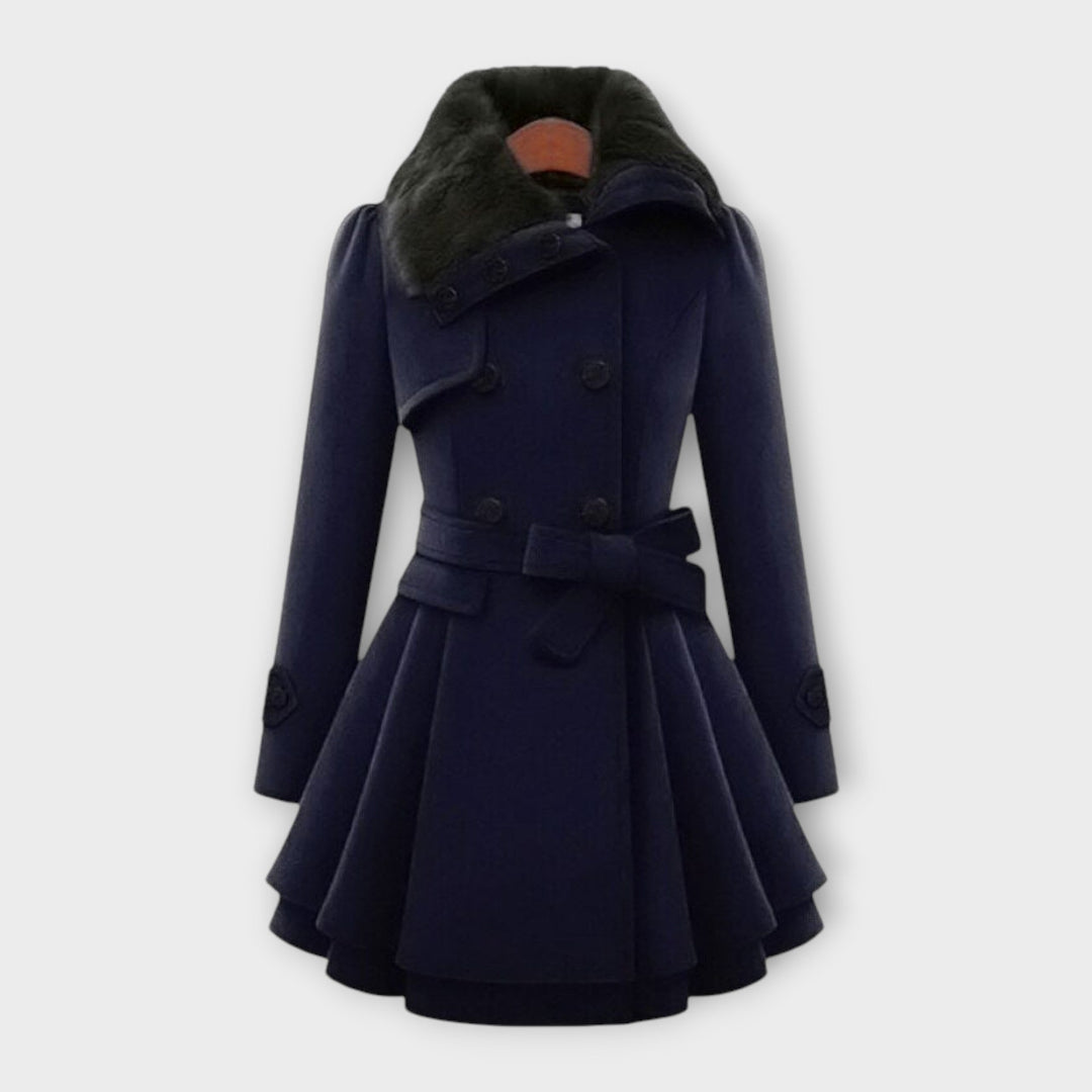 Emma – Elegant Coat with Faux Fur Collar