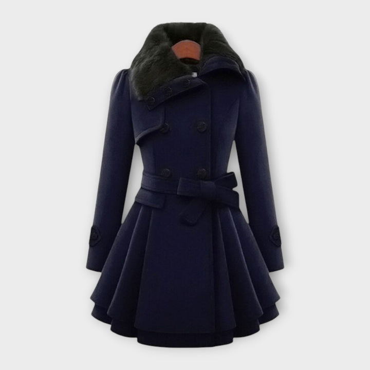 Emma – Elegant Coat with Faux Fur Collar