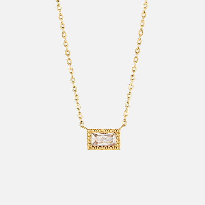 Baguette Birthstone Necklace