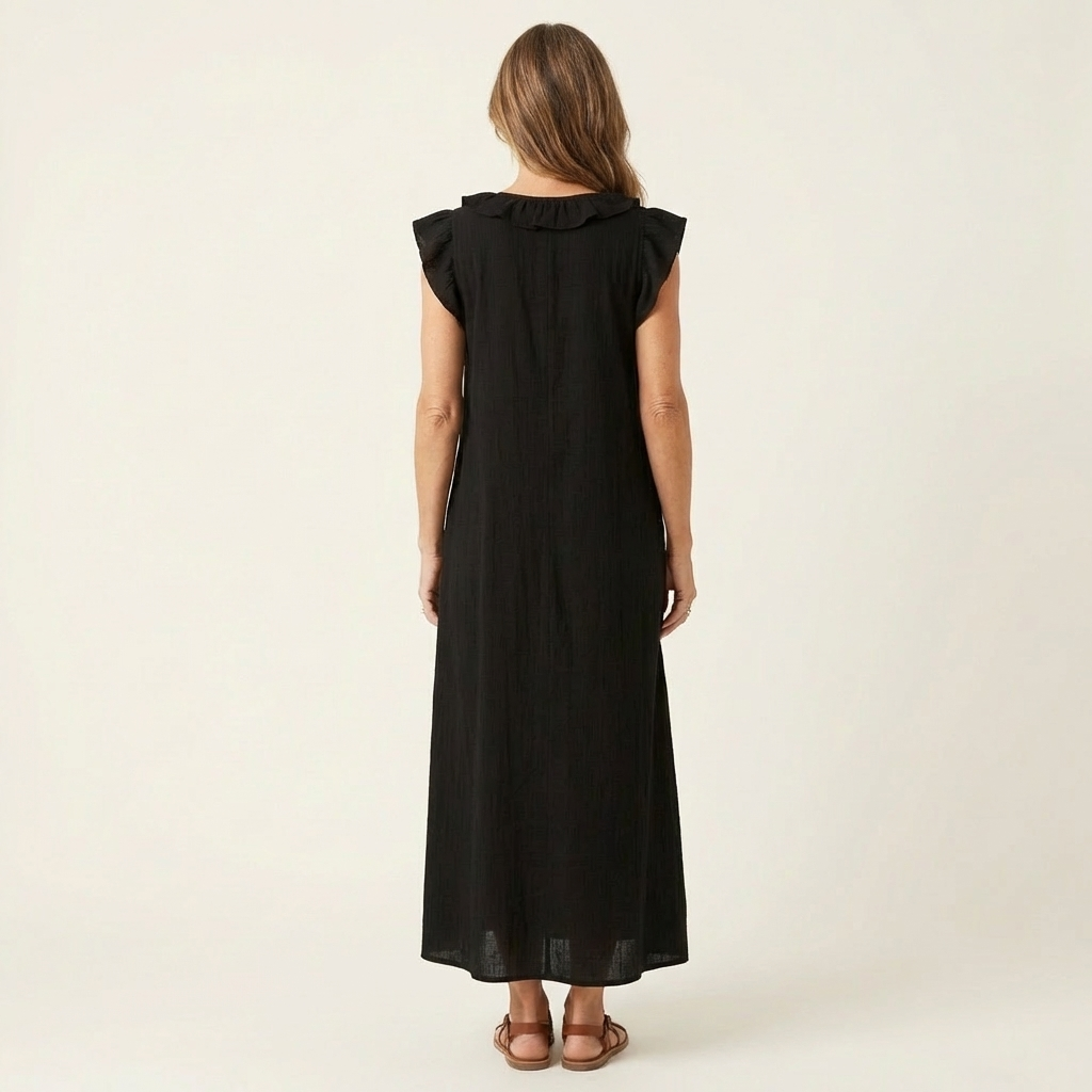 Josette | Ruffled V-Neck Maxi Dress