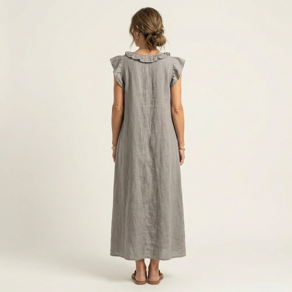 Josette | Ruffled V-Neck Maxi Dress