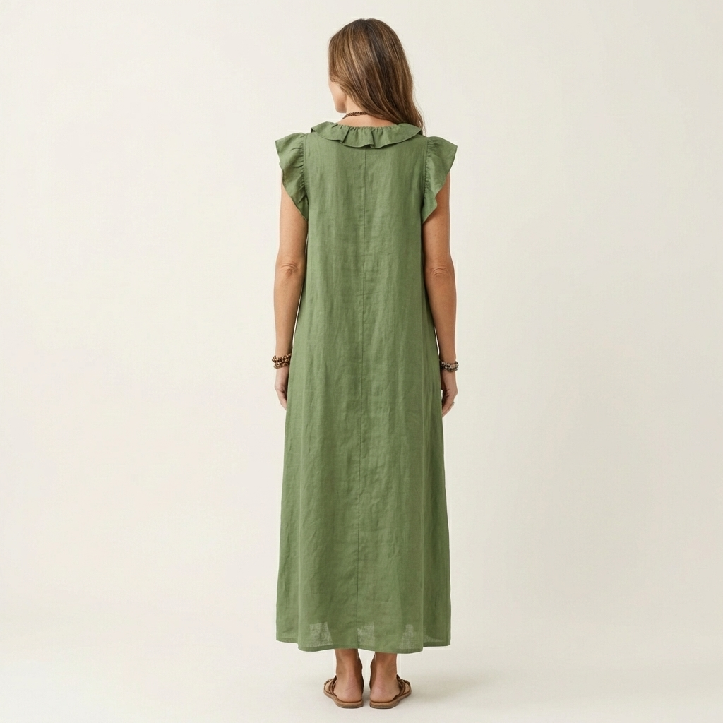Josette | Ruffled V-Neck Maxi Dress