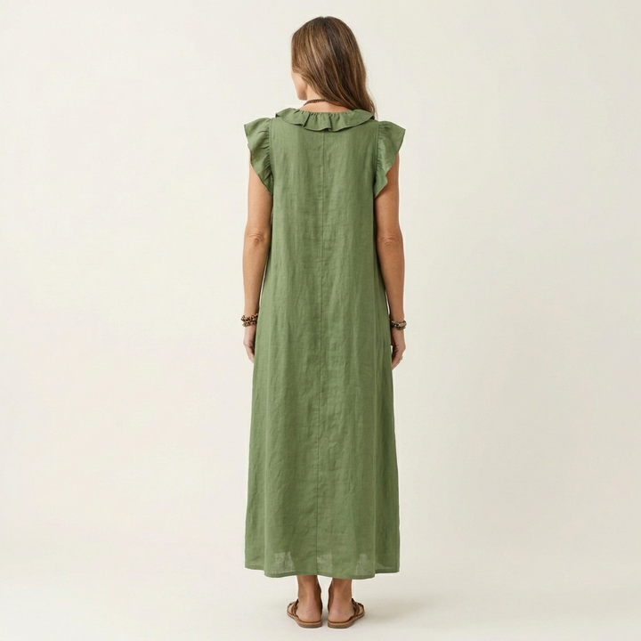 Josette | Ruffled V-Neck Maxi Dress