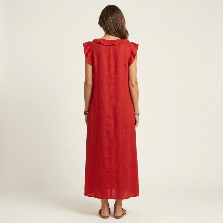 Josette | Ruffled V-Neck Maxi Dress