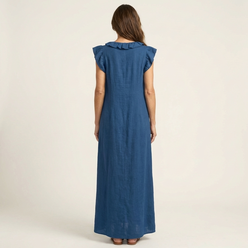Josette | Ruffled V-Neck Maxi Dress