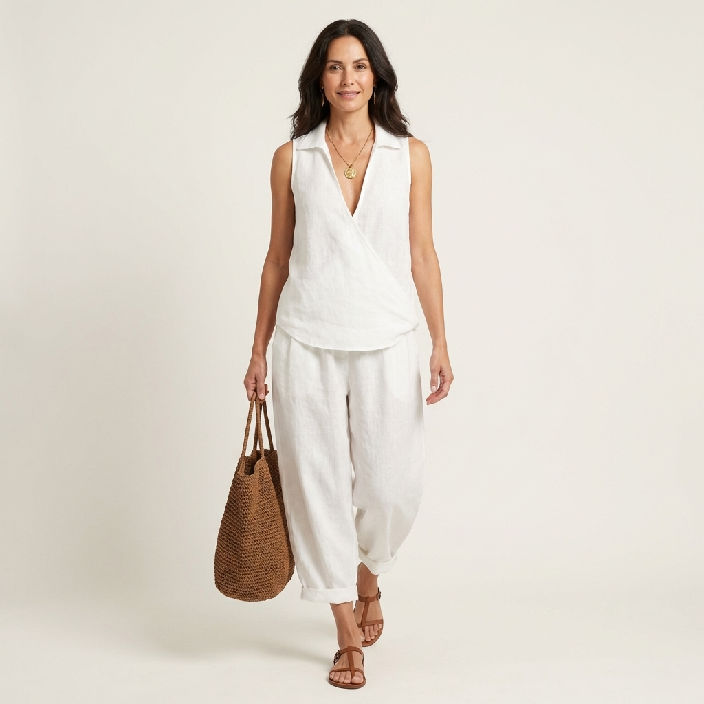 Twiila | Wrap Top & Wide Pants Set