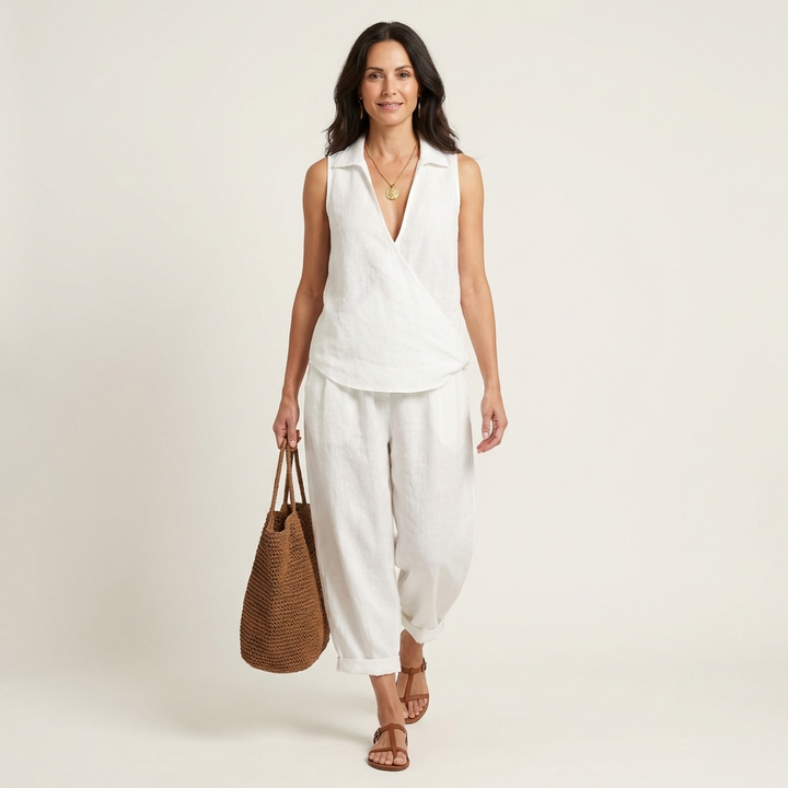 Twiila | Wrap Top & Wide Pants Set