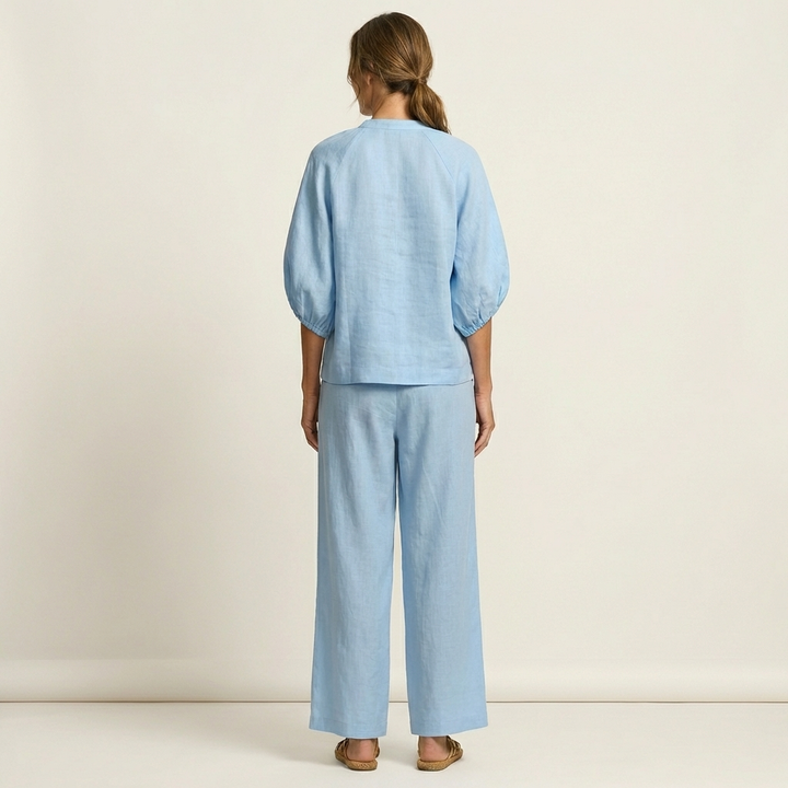 Marlowe | Set with Puff Sleeves and Front Zipper