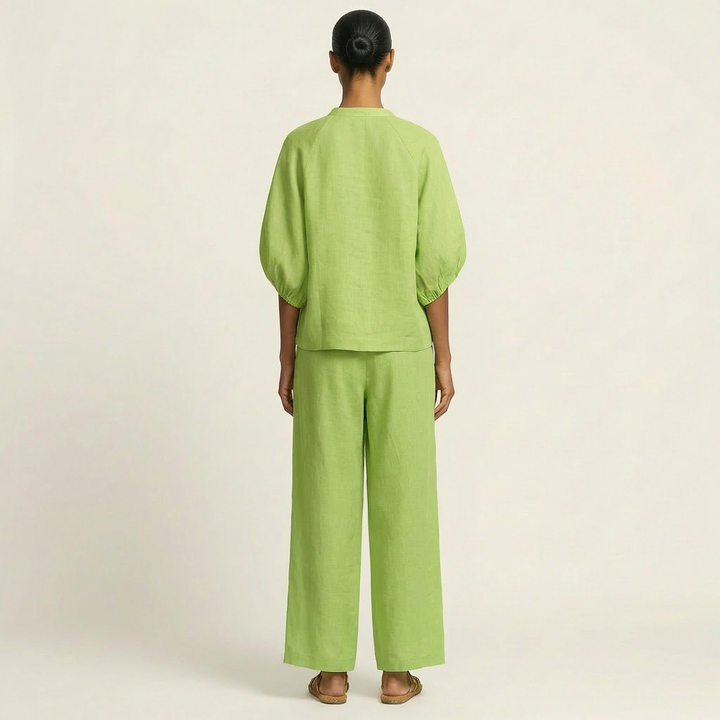 Marlowe | Set with Puff Sleeves and Front Zipper