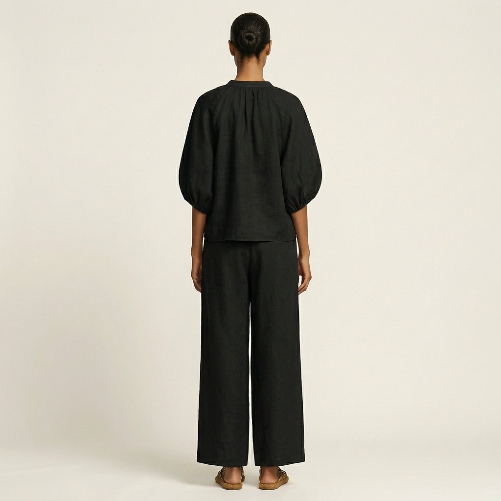 Marlowe | Set with Puff Sleeves and Front Zipper