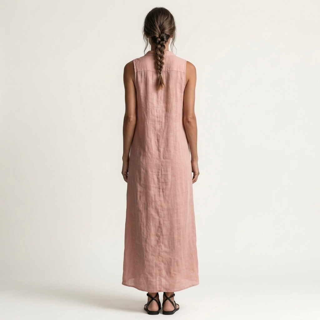 Mirabell | Hoodless, Sleeveless Maxi Dress with Button Placket