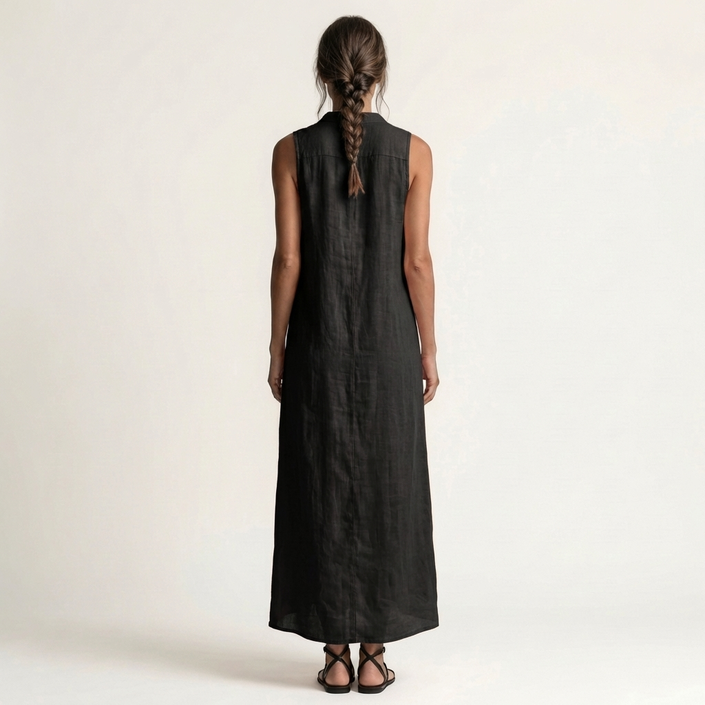 Mirabell | Hoodless, Sleeveless Maxi Dress with Button Placket