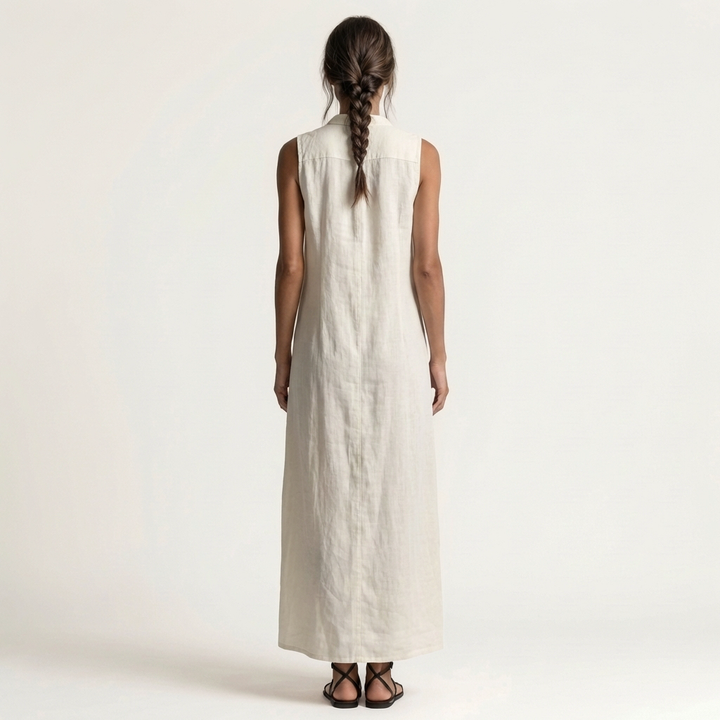 Mirabell | Hoodless, Sleeveless Maxi Dress with Button Placket