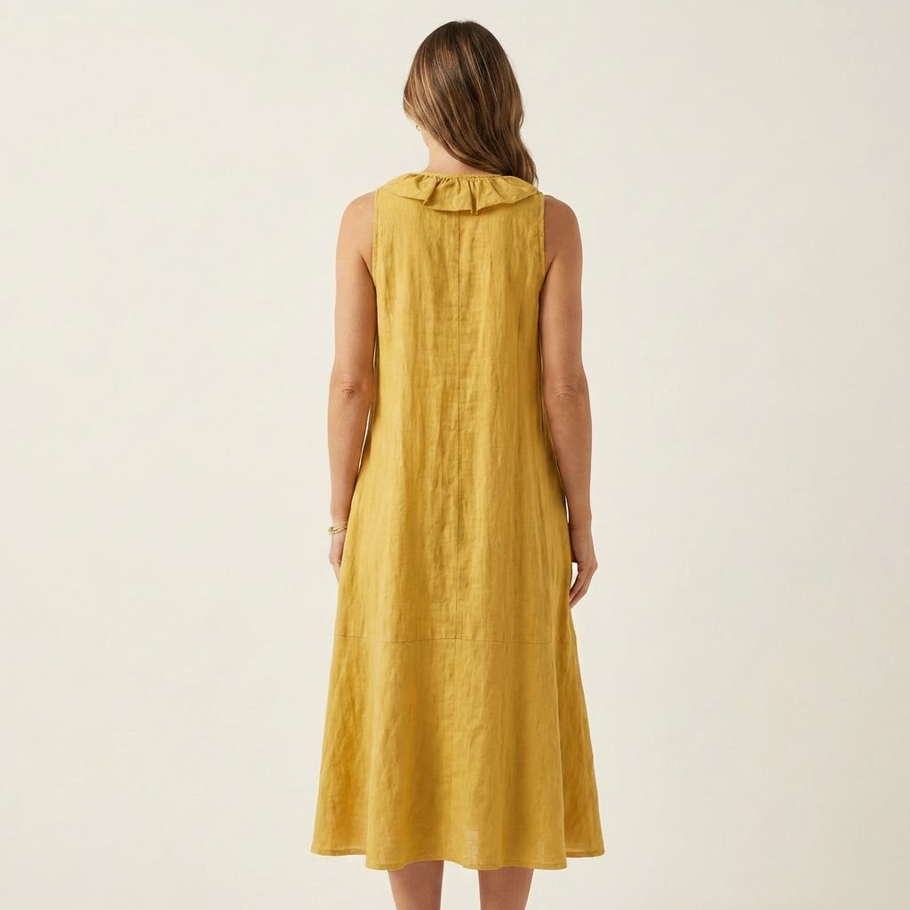 Vicky | Ruffled V-Neck Sleeveless Maxi Dress