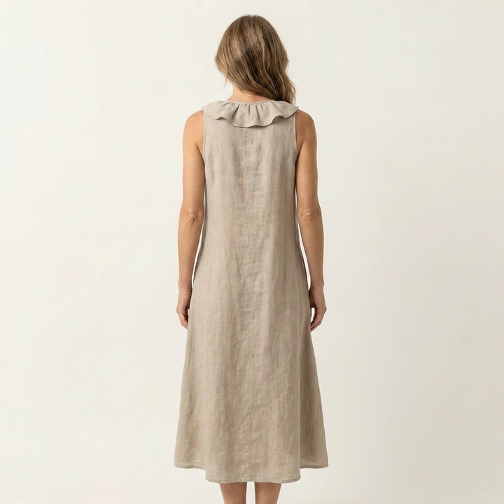 Vicky | Ruffled V-Neck Sleeveless Maxi Dress
