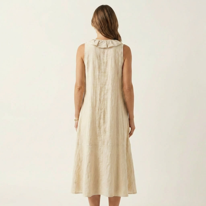 Vicky | Ruffled V-Neck Sleeveless Maxi Dress