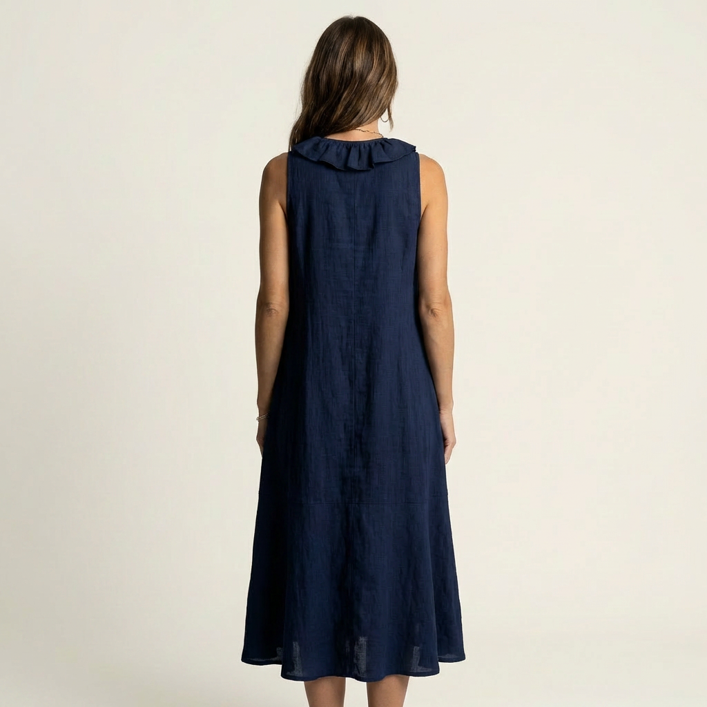 Vicky | Ruffled V-Neck Sleeveless Maxi Dress