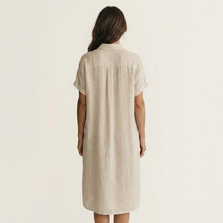 Nidalie | Midi Shirt Dress with Rolled Sleeves